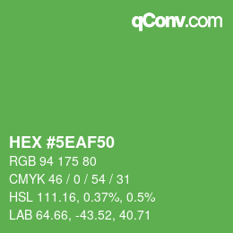 Color code: HEX #5EAF50 | qconv.com