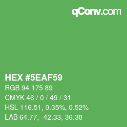 Color code: HEX #5EAF59 | qconv.com