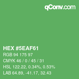 Color code: HEX #5EAF61 | qconv.com