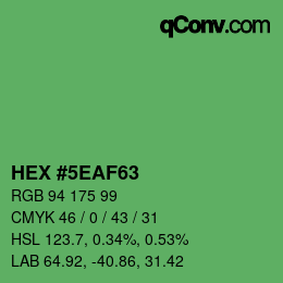 Color code: HEX #5EAF63 | qconv.com