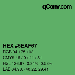 Color code: HEX #5EAF67 | qconv.com