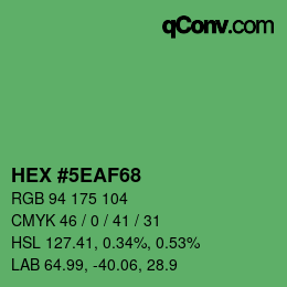カラーコード: HEX #5EAF68 | qconv.com