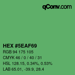 Color code: HEX #5EAF69 | qconv.com