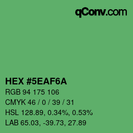 Color code: HEX #5EAF6A | qconv.com