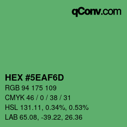 カラーコード: HEX #5EAF6D | qconv.com