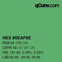 カラーコード: HEX #5EAF6E | qconv.com