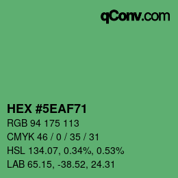 Color code: HEX #5EAF71 | qconv.com
