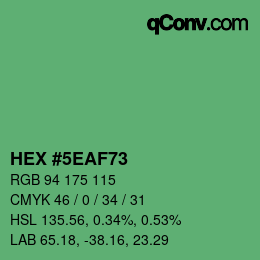 Color code: HEX #5EAF73 | qconv.com
