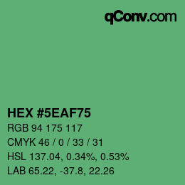 Color code: HEX #5EAF75 | qconv.com