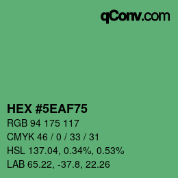 カラーコード: HEX #5EAF75 | qconv.com