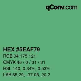 Color code: HEX #5EAF79 | qconv.com