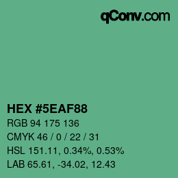 Color code: HEX #5EAF88 | qconv.com