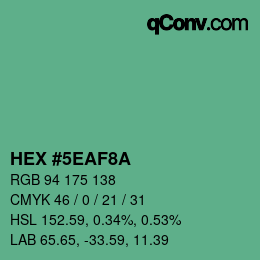 Color code: HEX #5EAF8A | qconv.com