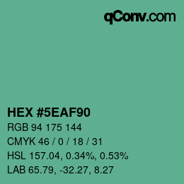 Color code: HEX #5EAF90 | qconv.com