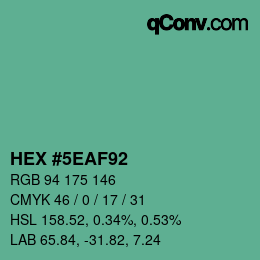 Color code: HEX #5EAF92 | qconv.com