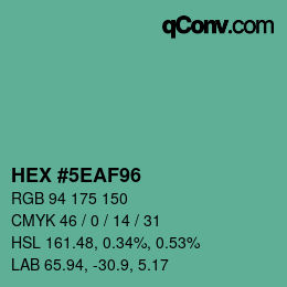 Color code: HEX #5EAF96 | qconv.com