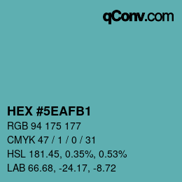 Color code: HEX #5EAFB1 | qconv.com