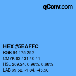 カラーコード: HEX #5EAFFC | qconv.com