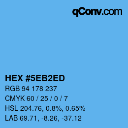 Código de color: HEX #5EB2ED | qconv.com