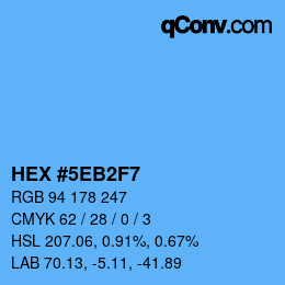 カラーコード: HEX #5EB2F7 | qconv.com