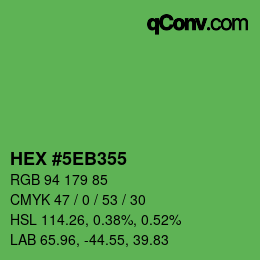 カラーコード: HEX #5EB355 | qconv.com