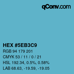 Color code: HEX #5EB3C9 | qconv.com