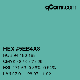 Color code: HEX #5EB4A8 | qconv.com
