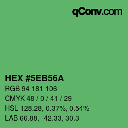 Farbcode: HEX #5EB56A | qconv.com