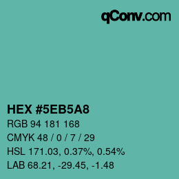 Color code: HEX #5EB5A8 | qconv.com