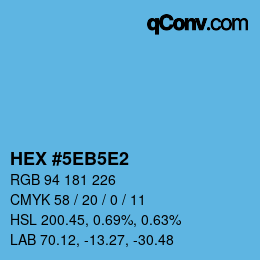 Farbcode: HEX #5EB5E2 | qconv.com