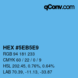 Color code: HEX #5EB5E9 | qconv.com