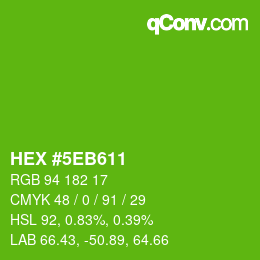 颜色代码: HEX #5EB611 | qconv.com