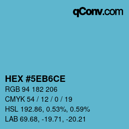Color code: HEX #5EB6CE | qconv.com