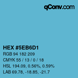 Color code: HEX #5EB6D1 | qconv.com