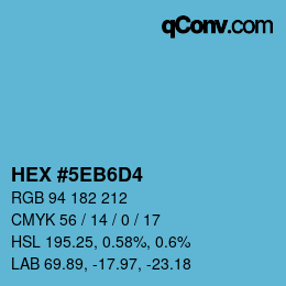 Color code: HEX #5EB6D4 | qconv.com