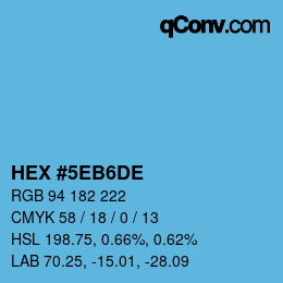 Color code: HEX #5EB6DE | qconv.com