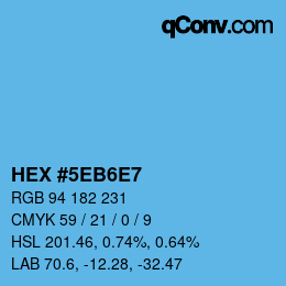 カラーコード: HEX #5EB6E7 | qconv.com