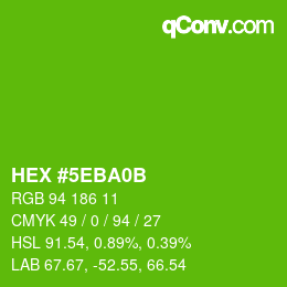 Color code: HEX #5EBA0B | qconv.com