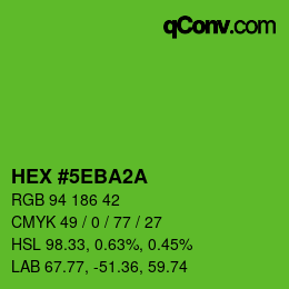 カラーコード: HEX #5EBA2A | qconv.com