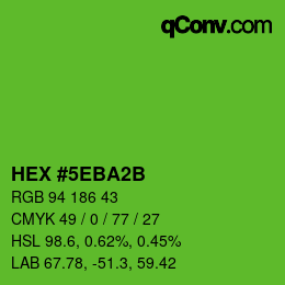颜色代码: HEX #5EBA2B | qconv.com