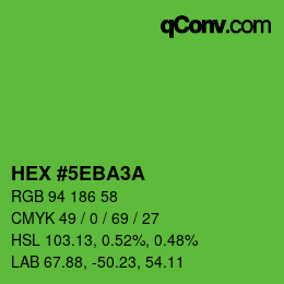 Farbcode: HEX #5EBA3A | qconv.com