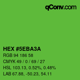 Color code: HEX #5EBA3A | qconv.com