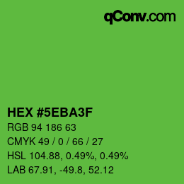 Color code: HEX #5EBA3F | qconv.com