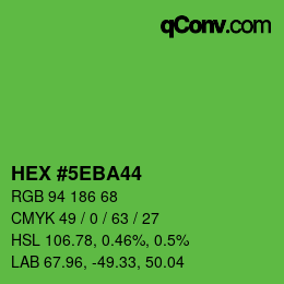 Color code: HEX #5EBA44 | qconv.com