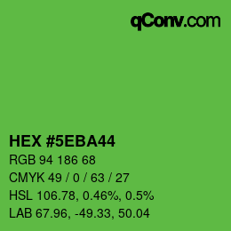 カラーコード: HEX #5EBA44 | qconv.com