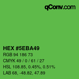 Color code: HEX #5EBA49 | qconv.com