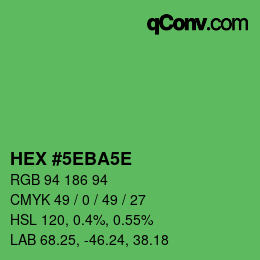 Farbcode: HEX #5EBA5E | qconv.com