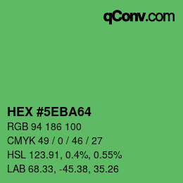 カラーコード: HEX #5EBA64 | qconv.com