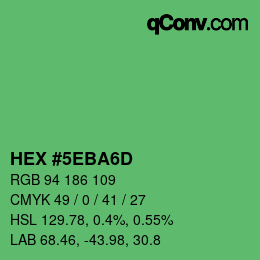 Color code: HEX #5EBA6D | qconv.com