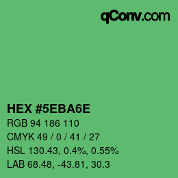 Código de color: HEX #5EBA6E | qconv.com